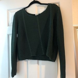 Green cropped sweater